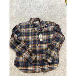 Alpine Design‎ Womens Midweight Flannel Shirt Navy Brown Rock Plaid  S NWT